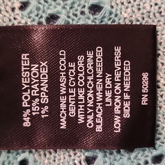 Signature Studio small blue sweater like peplum hi low tank - Picture 4 of 4